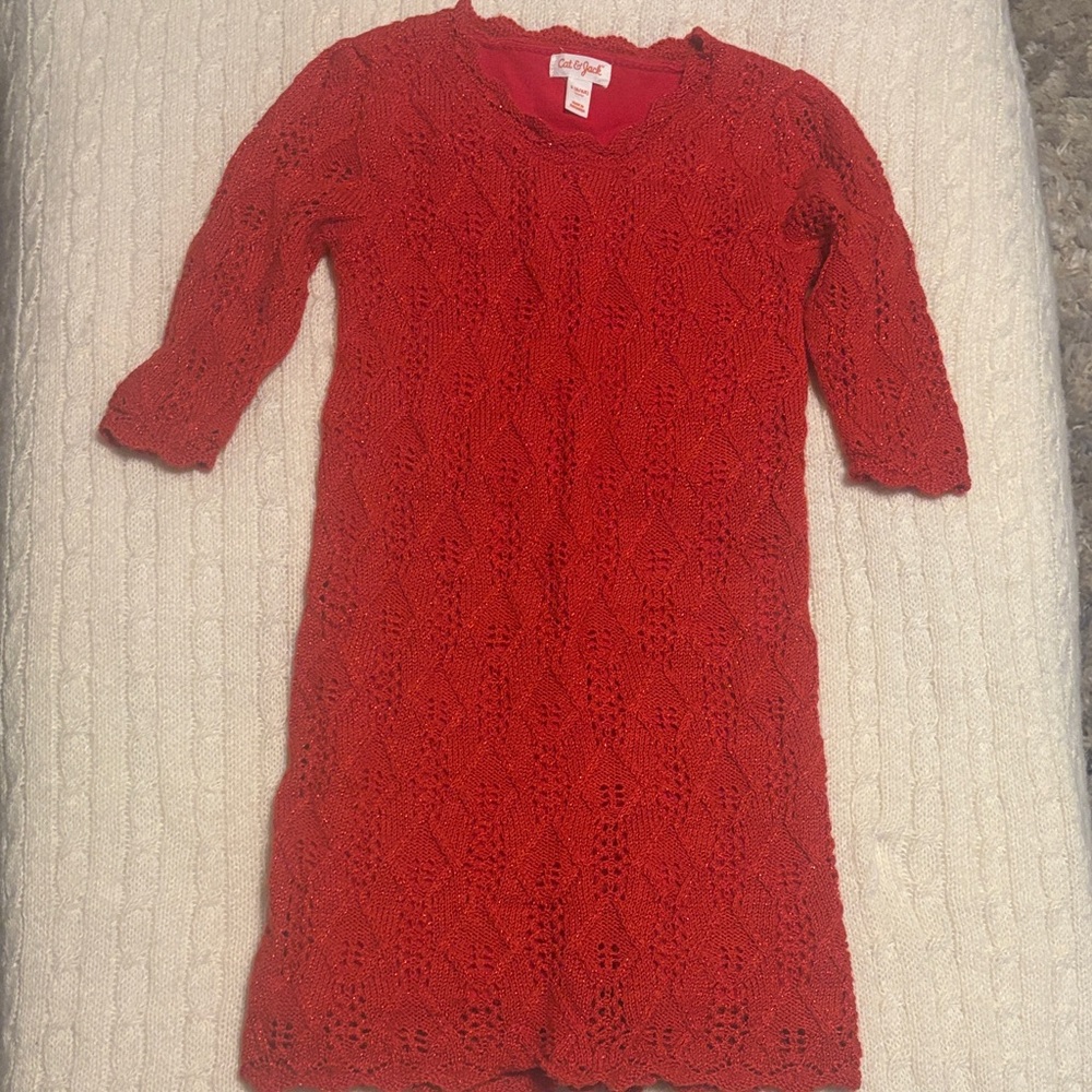 Cat & Jack Vibrant Red Knit Top